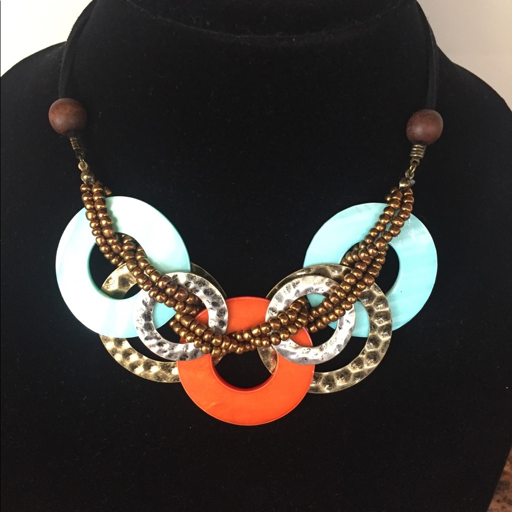 Mixed metal statement necklace